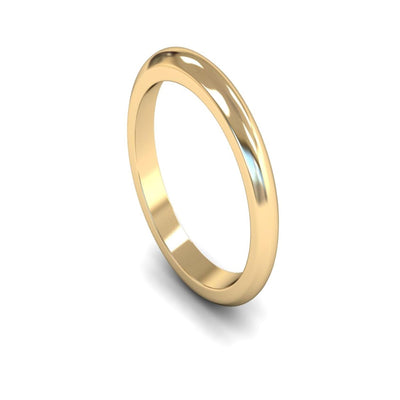 18ct Yellow Gold D-shape Wedding Ring 3mm - Heavy Weight