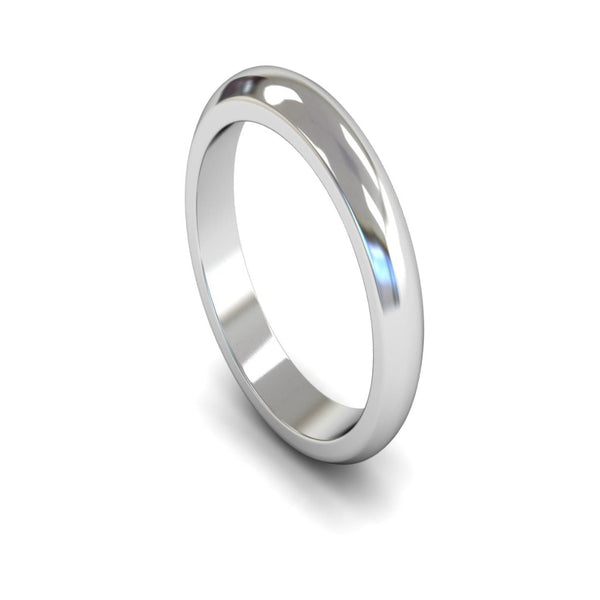 Platinum D-shape Wedding Ring 4mm - Heavy Weight