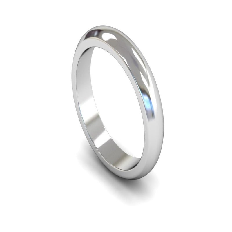 Platinum D-shape Wedding Ring 4mm - Heavy Weight