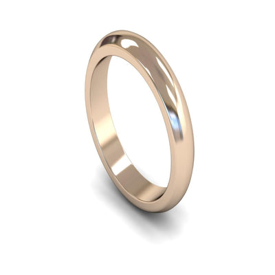 9ct Rose Gold D-shape Wedding Ring 4mm - Heavy Weight