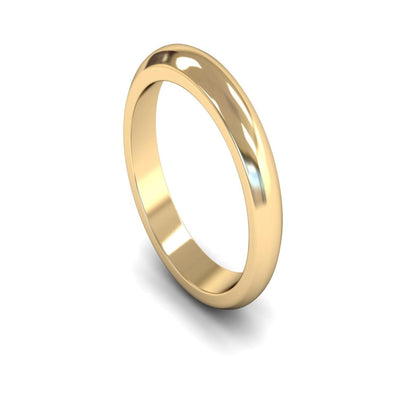 18ct Yellow Gold D-shape Wedding Ring 4mm - Heavy Weight
