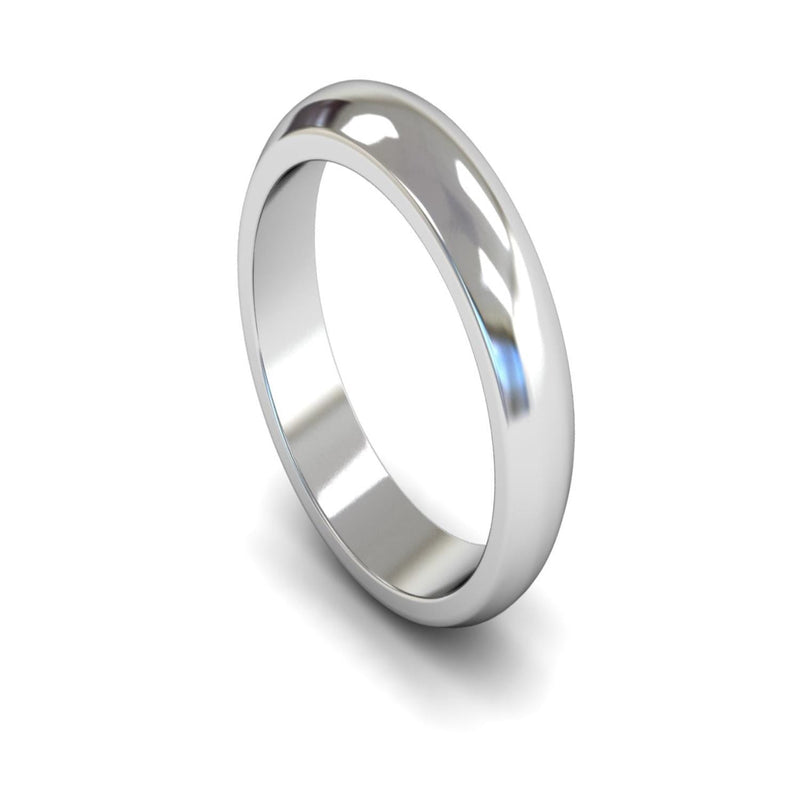 Platinum D-shape Wedding Ring 5mm - Heavy Weight