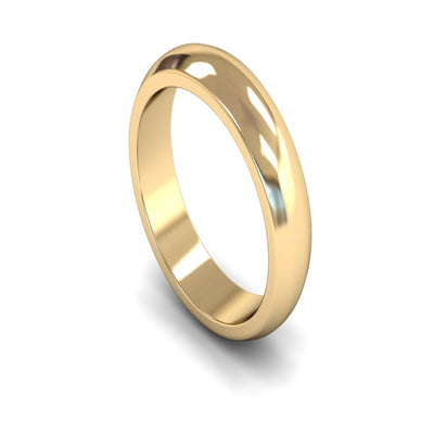 18ct Yellow Gold D-shape Wedding Ring 5mm - Heavy Weight