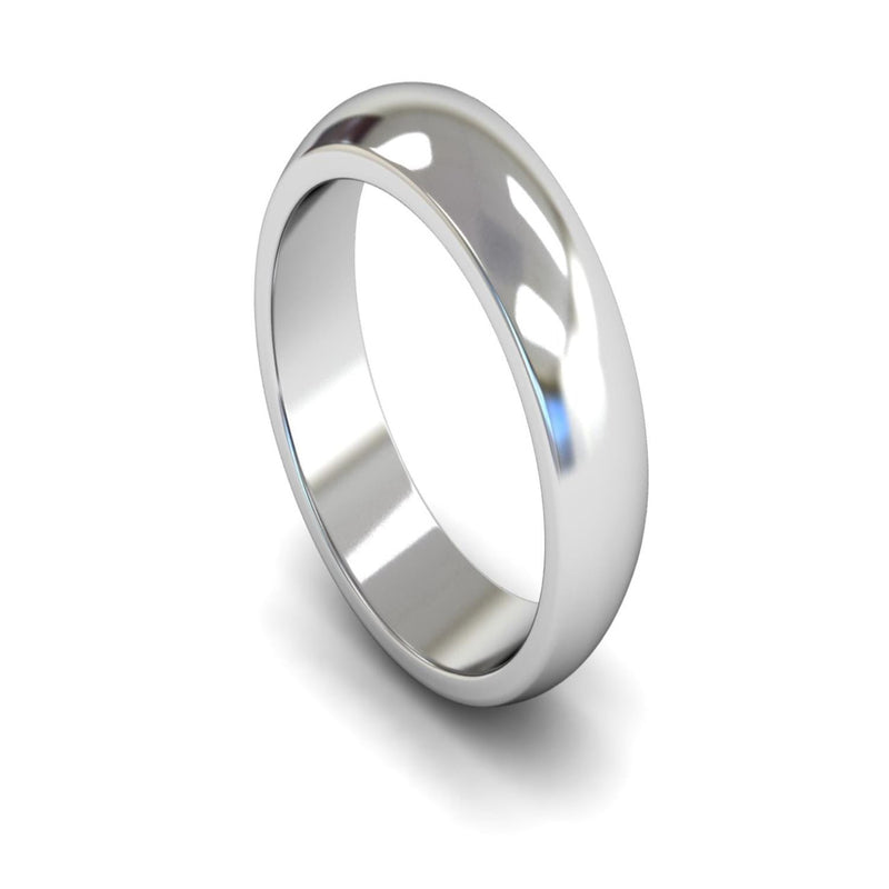 Platinum D-shape Wedding Ring 6mm - Heavy Weight