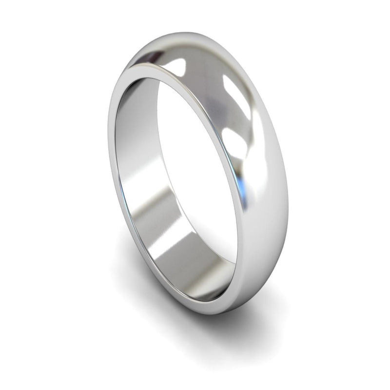 Platinum D-shape Wedding Ring 7mm - Heavy Weight