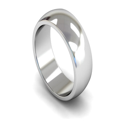 Platinum D-shape Wedding Ring 8mm - Heavy Weight