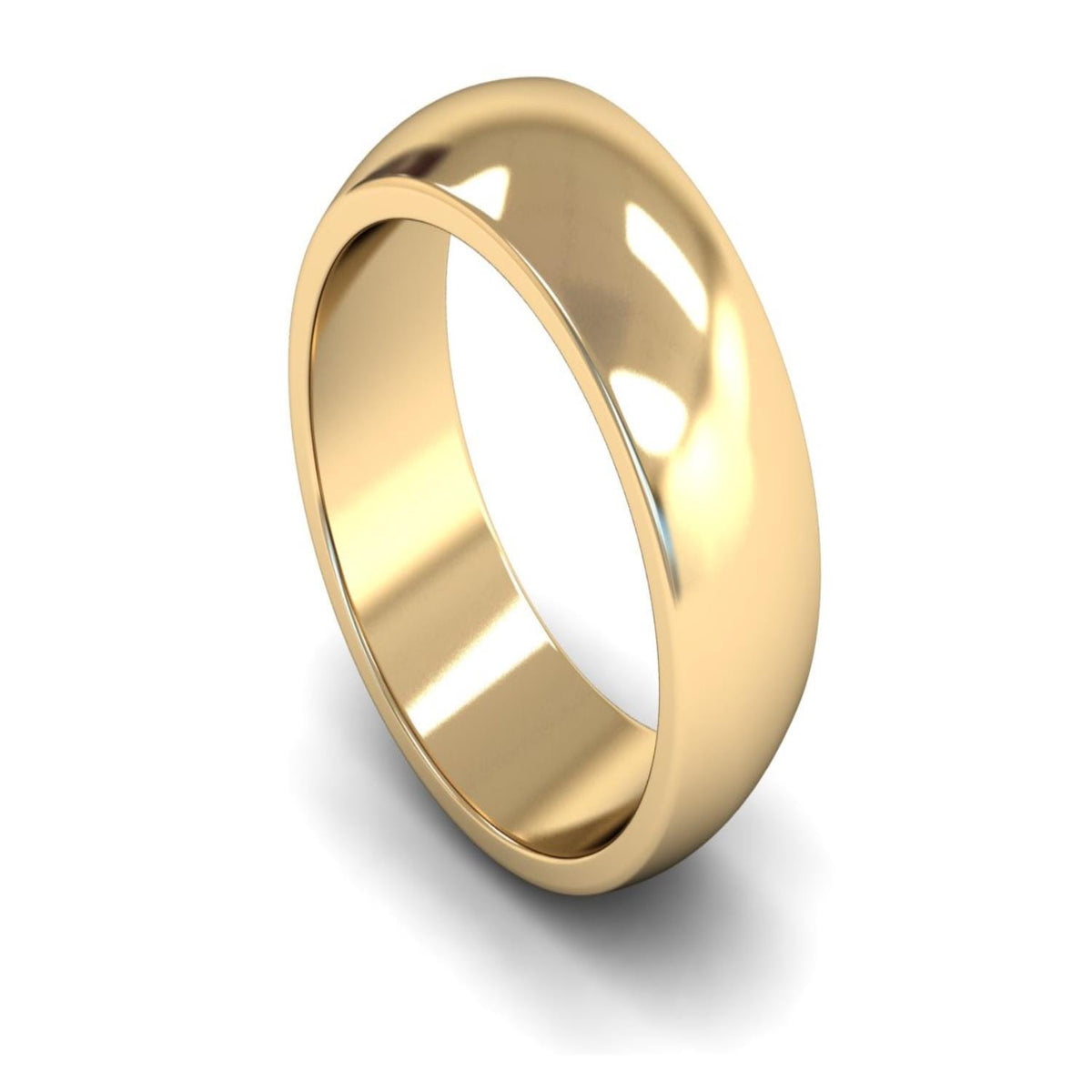 14ct Yellow Gold D-shape Wedding Ring 9mm - Heavy Weight