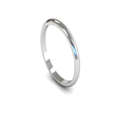 Platinum D-shape Wedding Ring 1.5mm - Light Weight