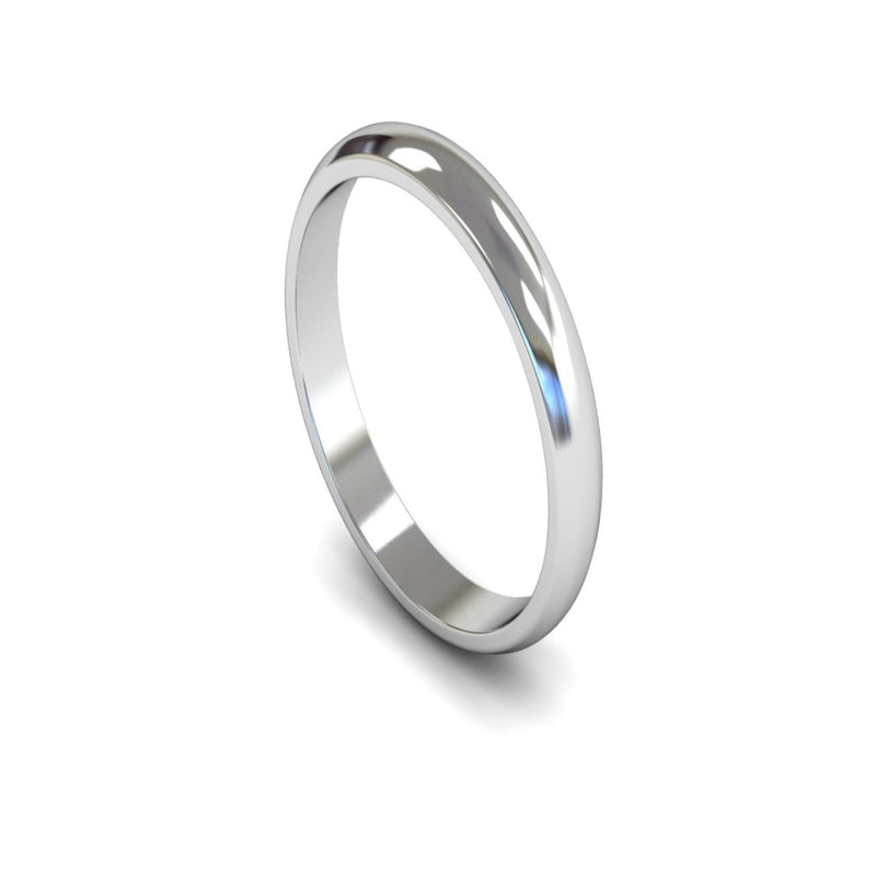 Platinum D-shape Wedding Ring 3mm - Light Weight