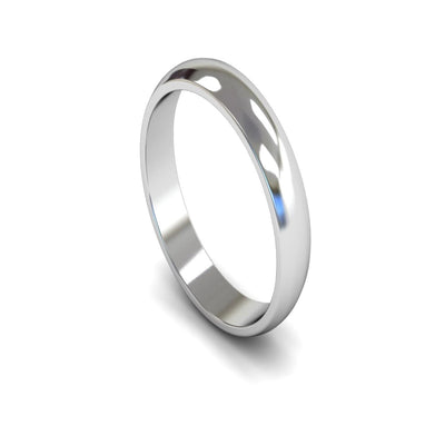 Platinum D-shape Wedding Ring 4mm - Light Weight