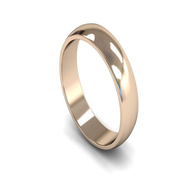 14ct Rose Gold D-shape Wedding Ring 5mm - Light Weight