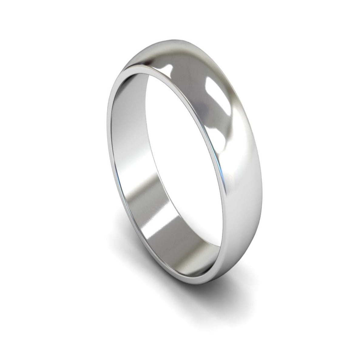 Platinum D-shape Wedding Ring 6mm - Light Weight