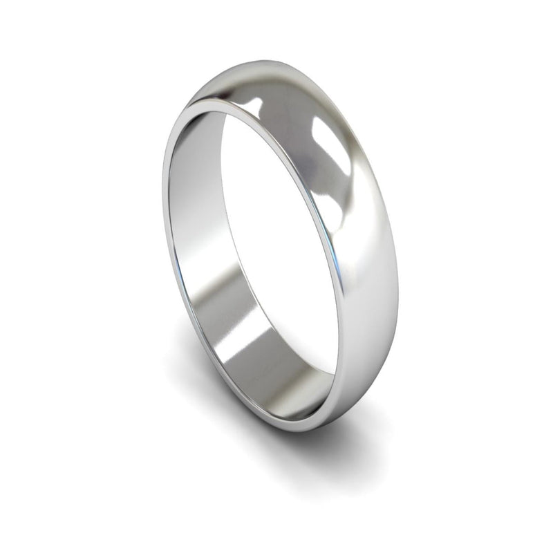 Platinum D-shape Wedding Ring 6mm - Light Weight