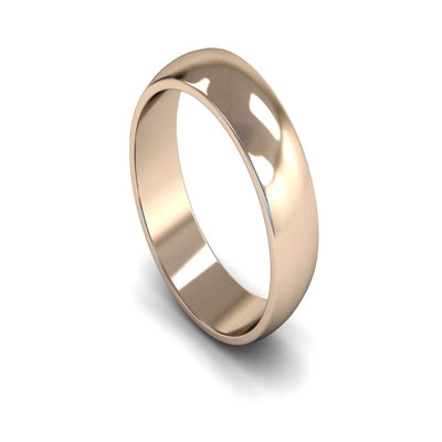14ct Rose Gold D-shape Wedding Ring 6mm - Light Weight