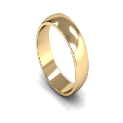 9ct Yellow Gold D-shape Wedding Ring 6mm - Light Weight