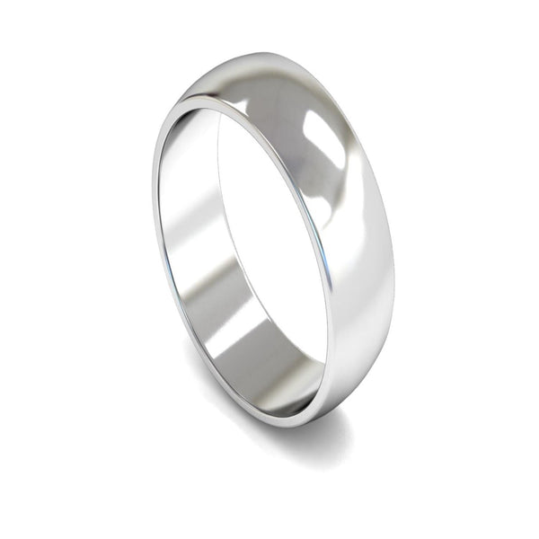 Platinum D-shape Wedding Ring 7mm - Light Weight