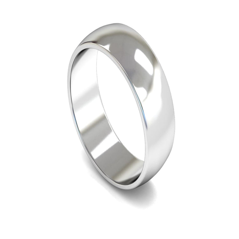 Platinum D-shape Wedding Ring 7mm - Light Weight