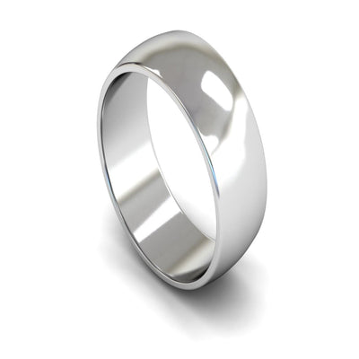 Platinum D-shape Wedding Ring 8mm - Light Weight