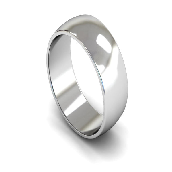 Platinum D-shape Wedding Ring 8mm - Light Weight