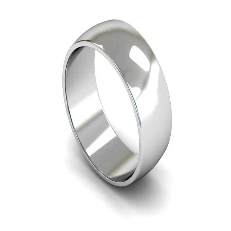 Platinum D-shape Wedding Ring 8mm - Light Weight