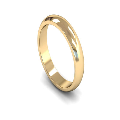 18ct Yellow Gold D-shape Wedding Ring 4mm - Medium Weight