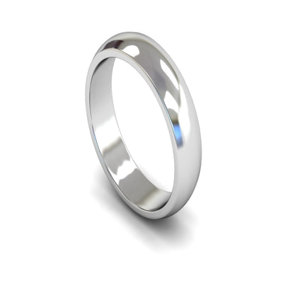 Platinum D-shape Wedding Ring 5mm - Medium Weight