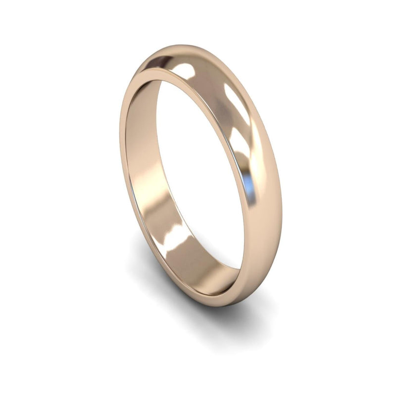 9ct Rose Gold D-shape Wedding Ring 5mm - Medium Weight