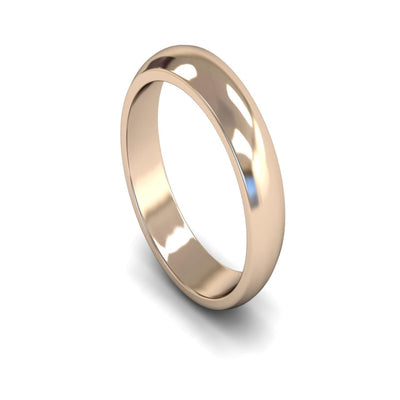 14ct Rose Gold D-shape Wedding Ring 5mm - Medium Weight