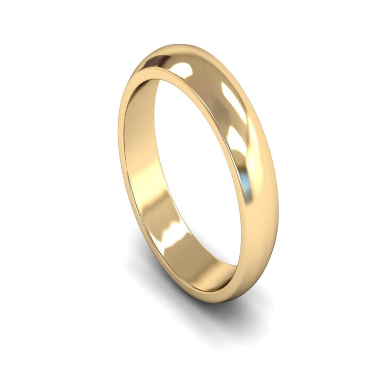9ct Yellow Gold D-shape Wedding Ring 5mm - Medium Weight