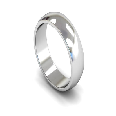 Platinum D-shape Wedding Ring 6mm - Medium Weight