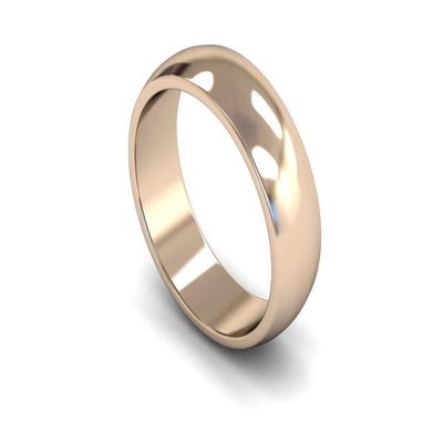 14ct Rose Gold D-shape Wedding Ring 6mm - Medium Weight