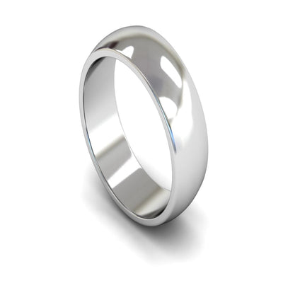 Platinum D-shape Wedding Ring 7mm - Medium Weight