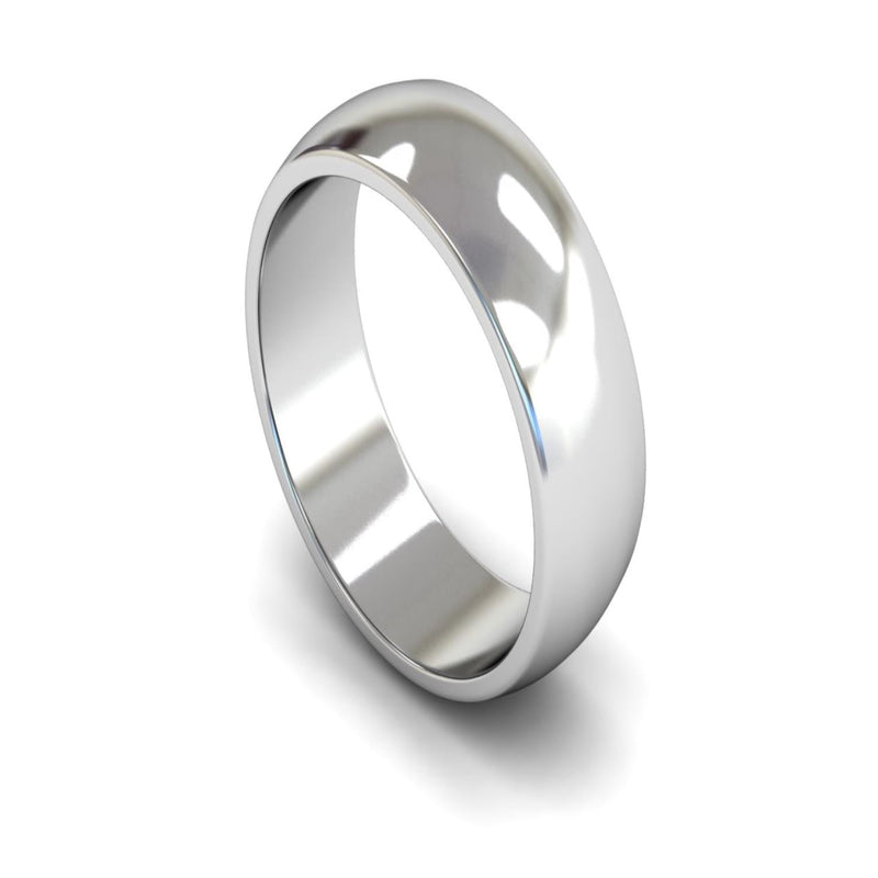 Platinum D-shape Wedding Ring 7mm - Medium Weight
