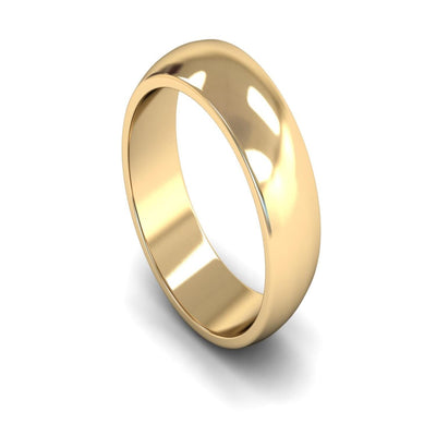9ct Yellow Gold D-shape Wedding Ring 7mm - Medium Weight