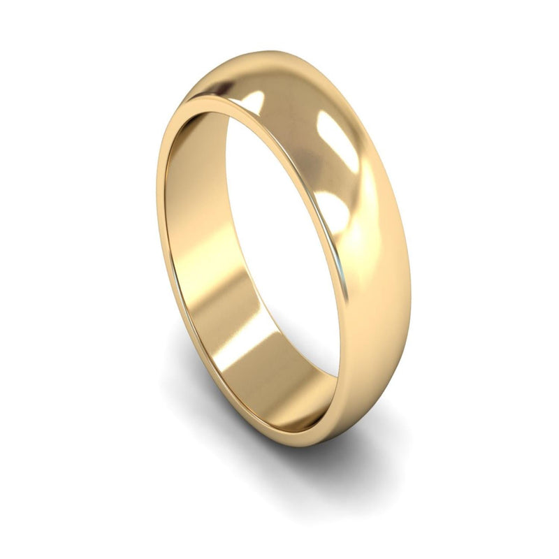9ct Yellow Gold D-shape Wedding Ring 7mm - Medium Weight