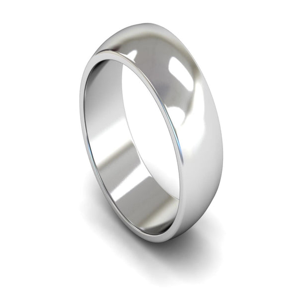 Platinum D-shape Wedding Ring 8mm - Medium Weight