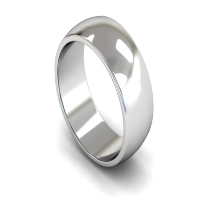 Platinum D-shape Wedding Ring 9mm - Medium Weight