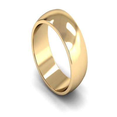 14ct Yellow Gold D-shape Wedding Ring 8mm - Medium Weight