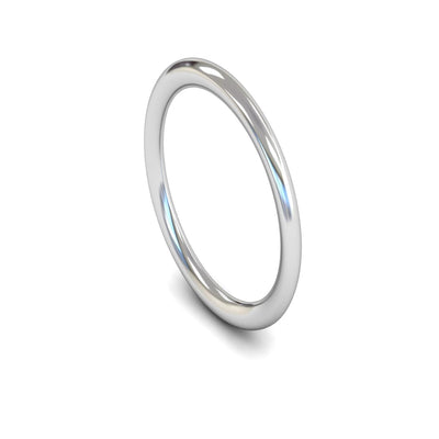Platinum Traditional Court Wedding Ring 1.5mm - Heavy Weight