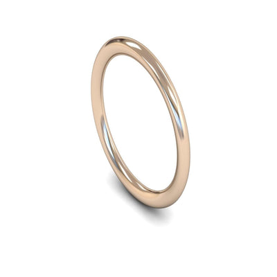 9ct Rose Gold Traditional Court Wedding Ring 2mm - Heavy Weight