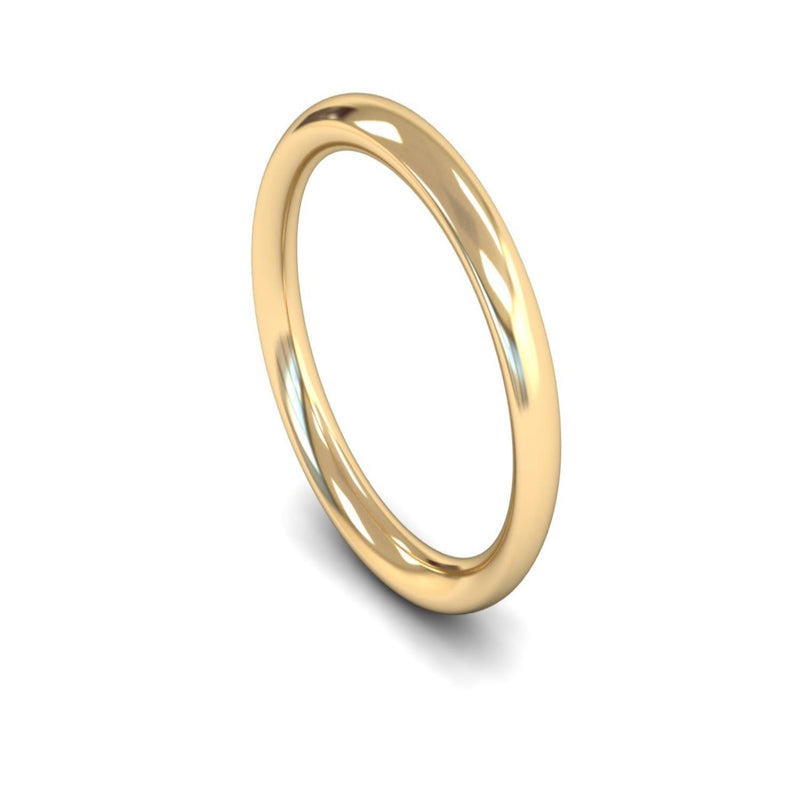 14ct Yellow Gold Traditional Court Wedding Ring 3mm - Heavy Weight