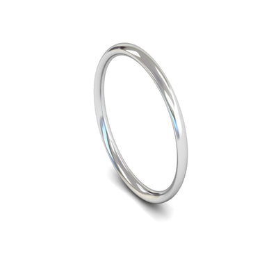 Platinum Traditional Court Wedding Ring 2mm - Light Weight