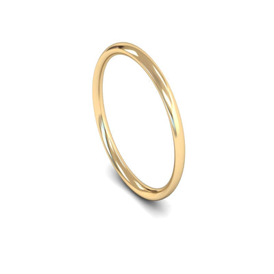14ct Yellow Gold Traditional Court Wedding Ring 2mm - Light Weight