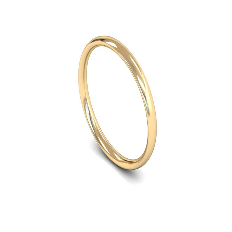14ct Yellow Gold Traditional Court Wedding Ring 2mm - Light Weight