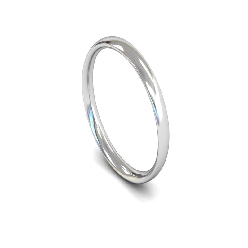 Platinum Traditional Court Wedding Ring 2.5mm - Light Weight
