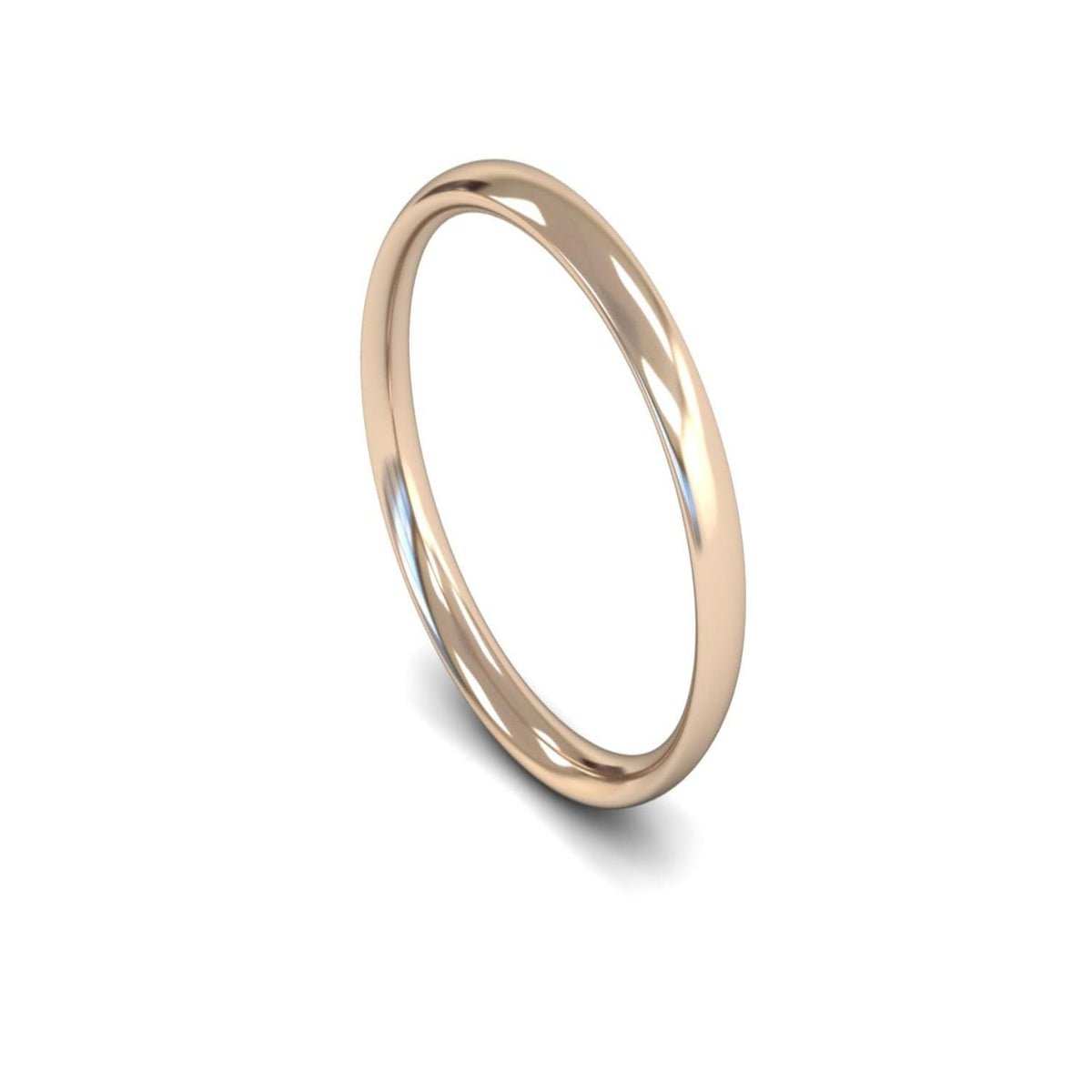 9ct Rose Gold Traditional Court Wedding Ring 2.5mm - Light Weight