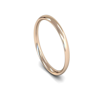 9ct Rose Gold Traditional Court Wedding Ring 2.5mm - Light Weight