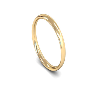 18ct Yellow Gold Traditional Court Wedding Ring 2.5mm - Light Weight