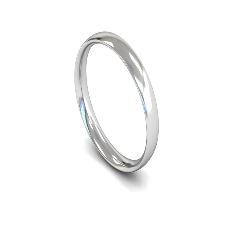 Platinum Traditional Court Wedding Ring 3mm - Light Weight