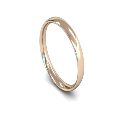 14ct Rose Gold Traditional Court Wedding Ring 3mm - Light Weight